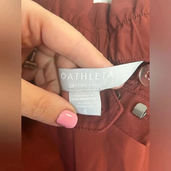 Athleta Skyline Pant in Cognac Rust  , Paperbag Tapered trouser pant size 4 - Picture 5 of 15